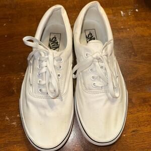Vans Authentic White Canvas Lace Up Sneakers Classic Unisex Shoes